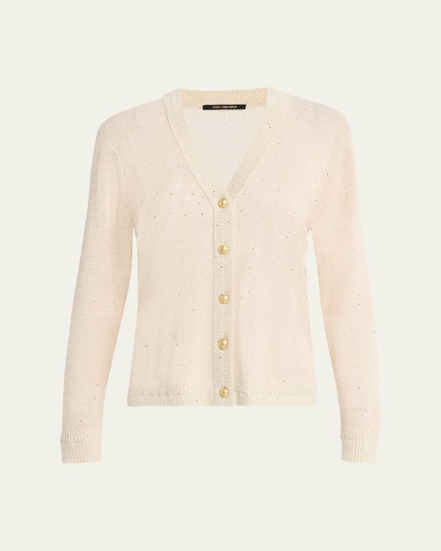 Anthia Sequin Button-Down Sweat